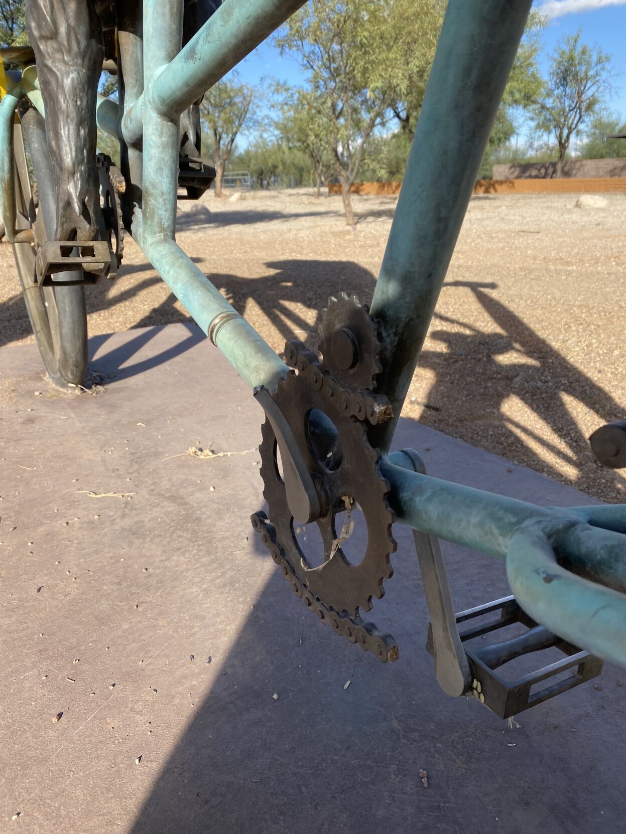 Tucson's bicycle-riding javelina sculpture taken down after damage